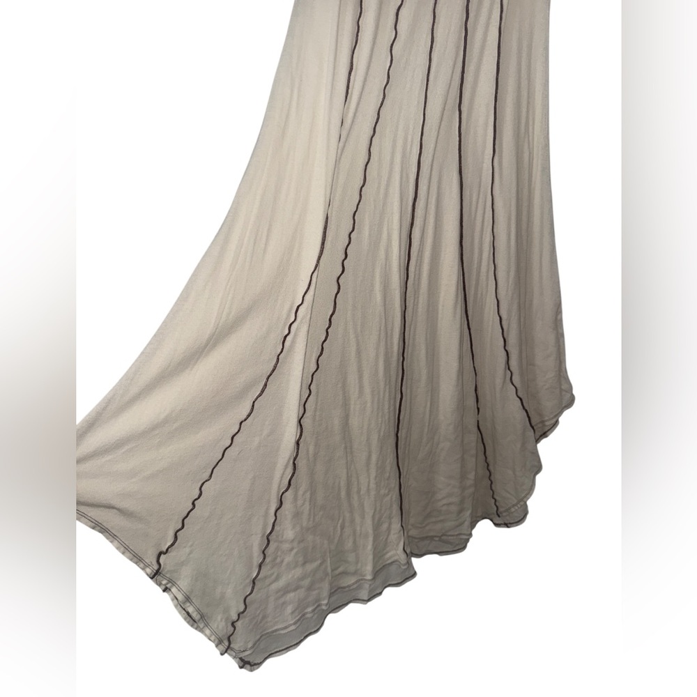 FREE PEOPLE  Corrine bohemian striped Midi Dress - Seed Pearl‎ - Picture 7 of 11